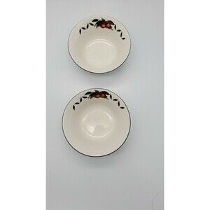WSP Cades Creek Collection APPLE Set of 2  5 1/4" Fruit Dessert Bowls Stoneware